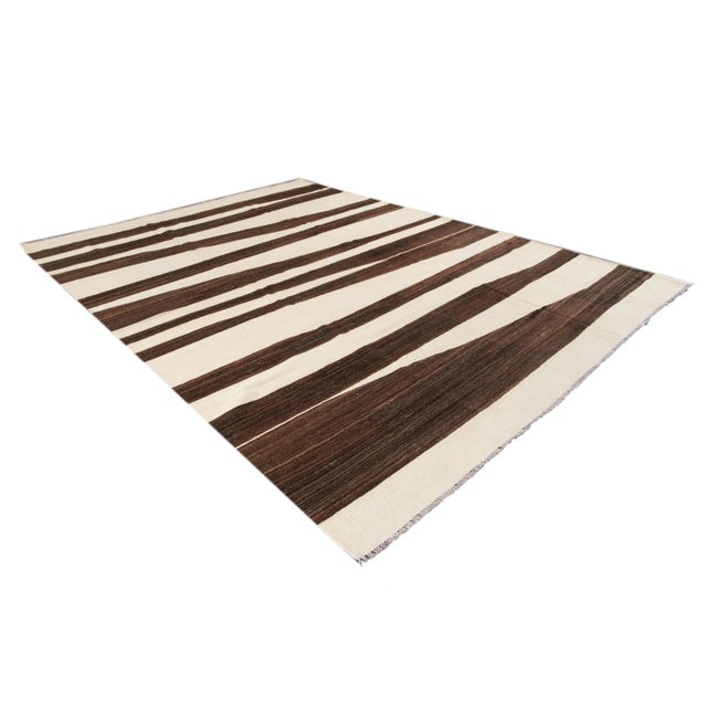 21st Century 10'x14' Modern Kilim Wool Rug For Sale - Image 12 of 13