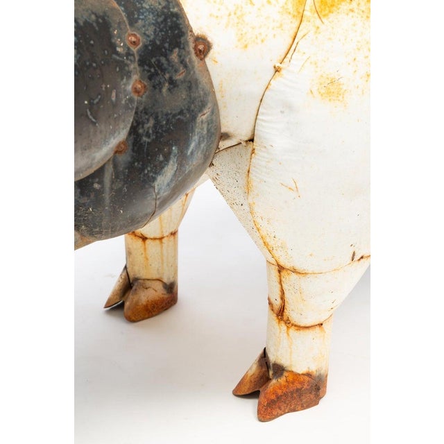 Mid 20th Century Monumental Metal Pig Sculpture For Sale - Image 4 of 5