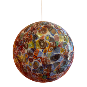 Multicolored Murrine Sphere in Contemporary Murano-Style Glass