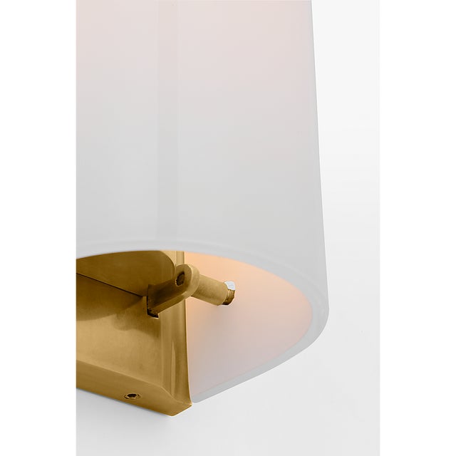 Visual Comfort Barbara Barry for Visual Comfort Signature Penhold 30" Bath Light in Soft Brass with White Glass For Sale - Image 4 of 7