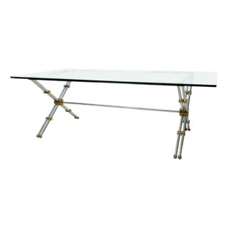 1960s Rare Brass and Chrome Table by John Vesey For Sale