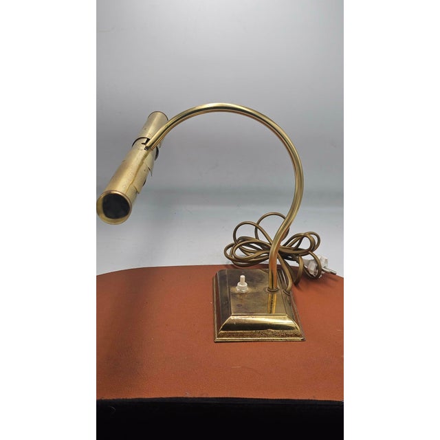 Vintage Brass Banker Lamp, 1970s For Sale - Image 4 of 8