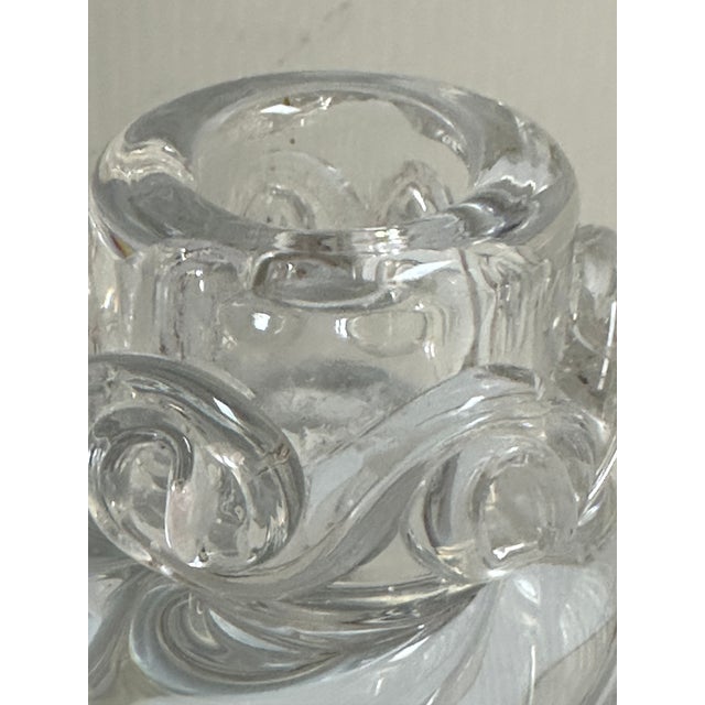 1950s Baccarat "Aladdin" Pattern Vintage Signed 6.25"h Single Light Art Deco Candlestick Made in France For Sale - Image 5 of 16