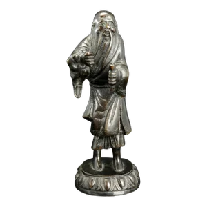 Chinese Ming Bronze Fuxi Figure With Fish