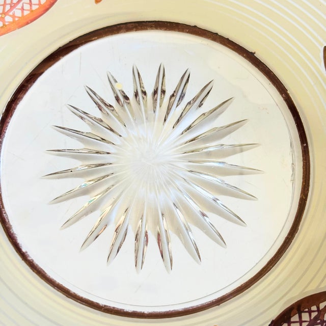 Gold Mid Century Glass Leaf Bowl For Sale - Image 8 of 9