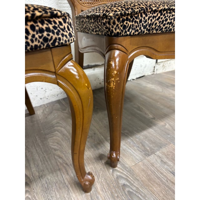 Vintage French Provincial Louis XV Style Caned Back Dining Chairs - Set of 4 For Sale - Image 10 of 13