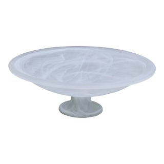 Vintage Italian Classical Alabaster Pedestal Compote Bowl For Sale