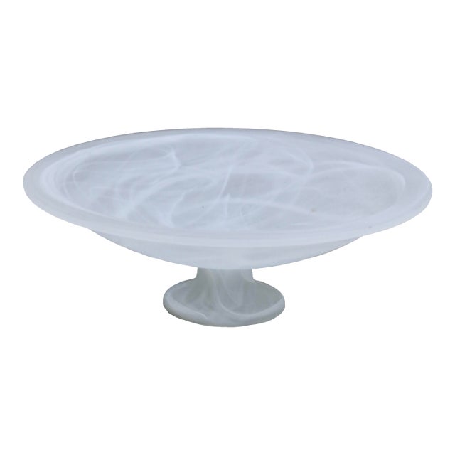 Vintage Italian Classical Alabaster Pedestal Compote Bowl For Sale