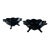 Vintage Black Glass Lotus Candle Holders – Footed Pair For Sale