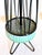 1950s 1950s Mid-Century Modern Atomic Wrought Iron Hairpin Tripod Green Teal Ceramic Table Lamps - Pair For Sale - Image 5 of 6