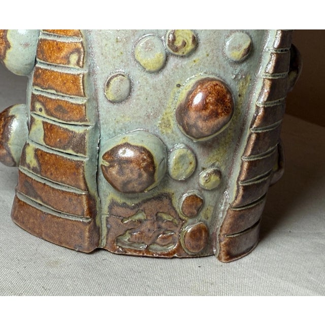 Vintage 25 Handmade Hobnail Pottery Chalice Goblet Brutalist Sculpture Vase For Sale - Image 12 of 14