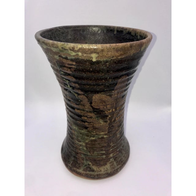 Mid-Century Modern Mid-Century Signed Studio Pottery Vase For Sale - Image 3 of 10
