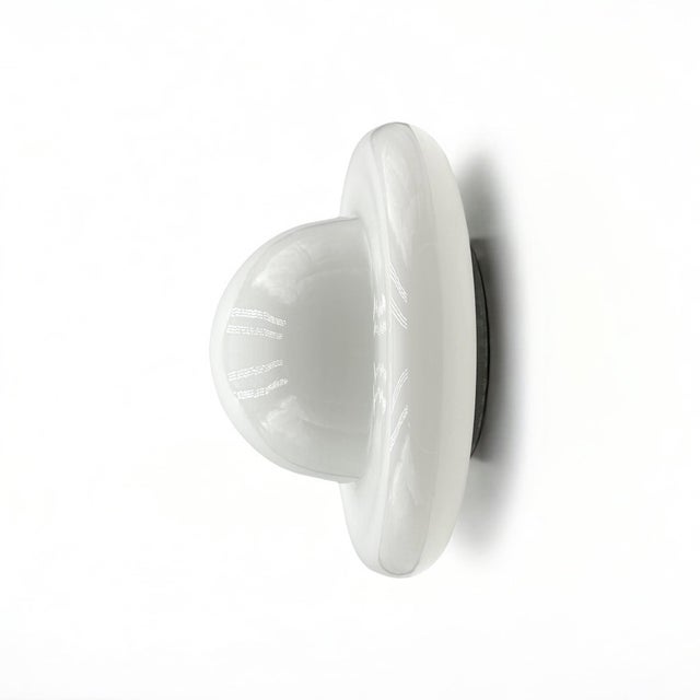 Space Age UFO Ceiling Lamp in White Opaline Glass, Italy, 1970s For Sale - Image 14 of 15