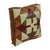 Vintage patchwork cushion with a diamond pattern, made from high-quality multicolored faux leather, circa 1960s-1970s....