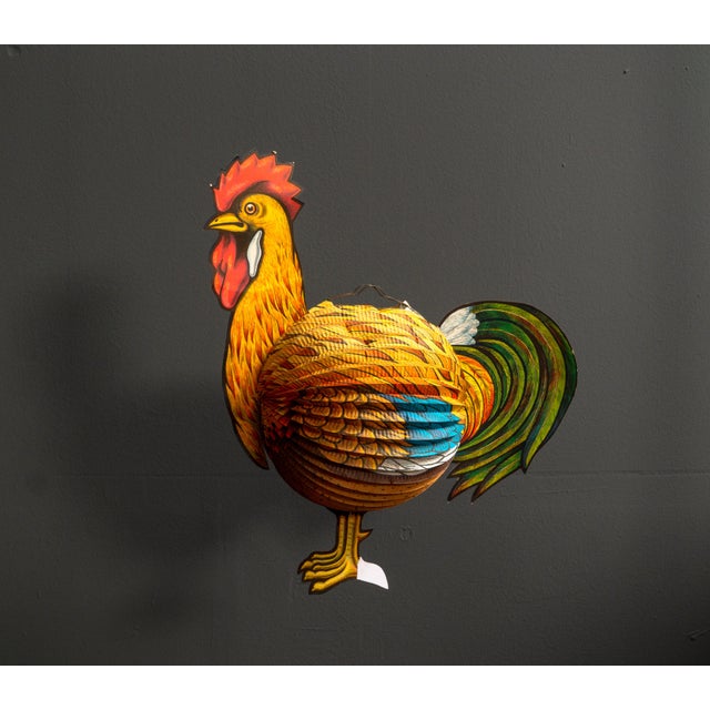 Metal Paper Rooster Lantern, West Germany, 1960s For Sale - Image 7 of 14