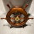 Wood Scandinavian Solid Teak Yacht Wheel With Heavy Brass Hub For Sale - Image 7 of 13
