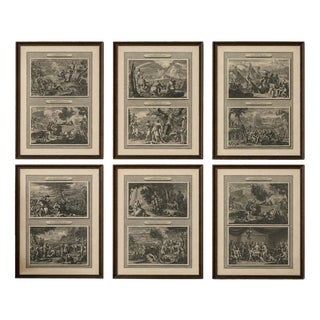 Pieter Mortier, Flood to Babel Scenes, 1700s, Engraving, Set of 6 For Sale