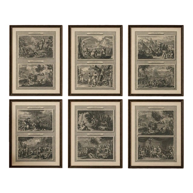 Pieter Mortier, Flood to Babel Scenes, 1700s, Engraving, Set of 6 For Sale