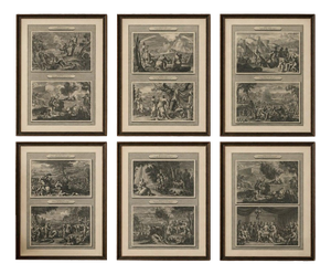 Pieter Mortier, Flood to Babel Scenes, 1700s, Engraving, Set of 6
