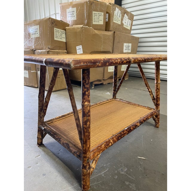 Early 20th Century French Tortoise Bamboo Coffee Table For Sale - Image 4 of 6