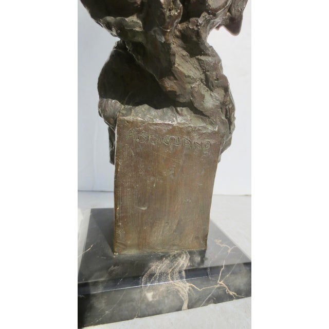 Art Deco Italian Bronze Allegorical Figure by A. Stagliano Circa 1920 For Sale - Image 3 of 16