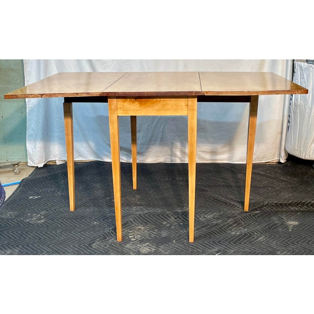 Curly/Tiger Maple Pennsylvania Bench Made Vintage Double Gate Leg Table For Sale - Image 10 of 18