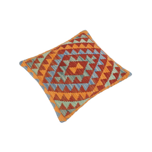 Textile 1990s Bohemian Turkish Pamila Hand Woven Kilim Throw Pillow For Sale - Image 7 of 8
