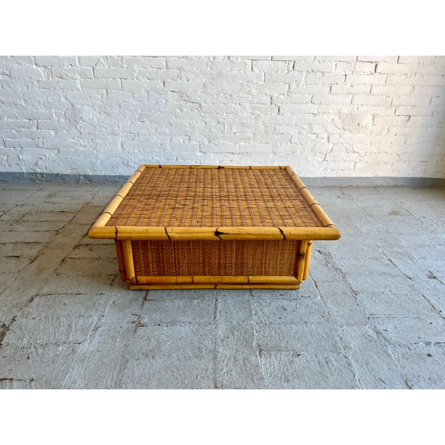 Coffee Table in Rattan and Wicker from Dal Vera, 1970s For Sale - Image 6 of 14