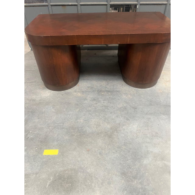 Wood Art Deco Executive Desk in Veneer For Sale - Image 7 of 15