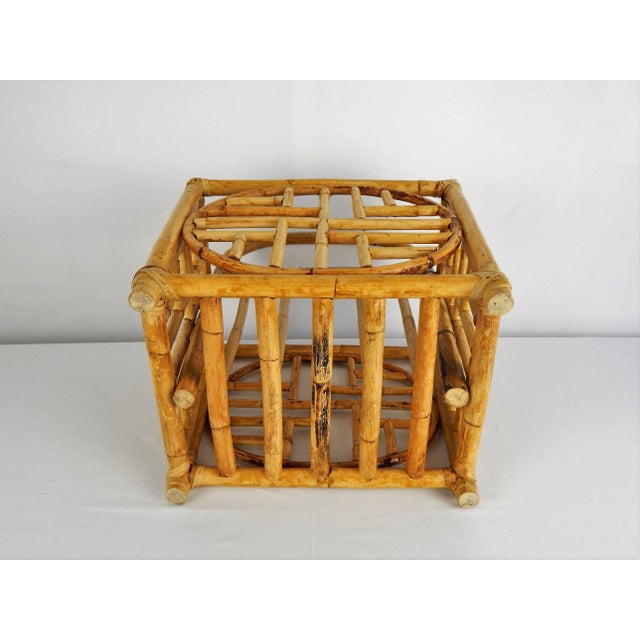 Beige Asian Motif Bamboo Magazine Rack For Sale - Image 8 of 9