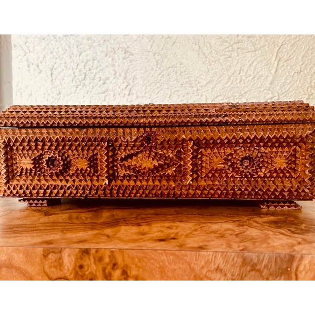 Wood 1910s German Tramp Art Flatware Storage Box For Sale - Image 7 of 11