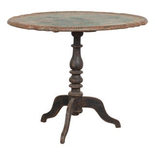 Late 18th Century Swedish Original Painted Pedestal Side Table For Sale