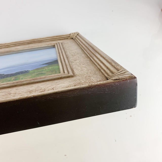 Julia Burr Painting Nautical Coastal Mountain Landscape Painting Framed Signed For Sale In Baltimore - Image 6 of 8