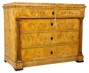 19th Century Biedermeier Birdseye Maple Chest of Drawers, Germany, 1840s