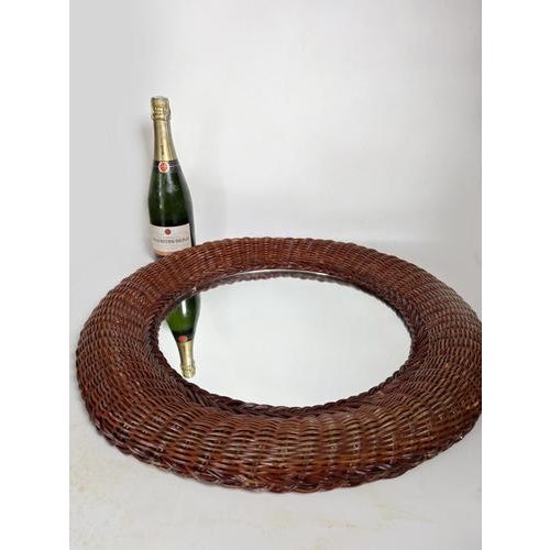 Wicker Mirror, France, 1970s For Sale - Image 3 of 9