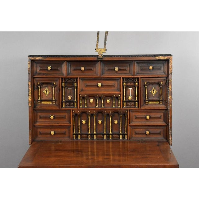 17th Century Spanish Walnut Bargueño Cabinet, 1650 For Sale - Image 10 of 13