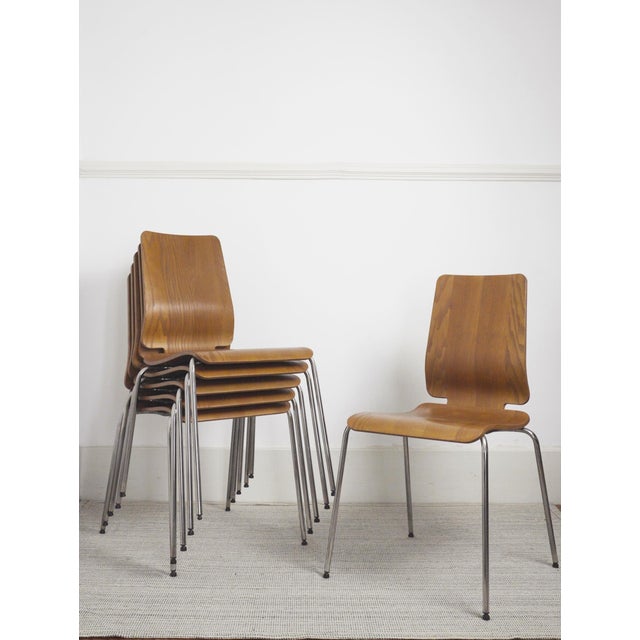 Vintage Scandinavian Stackable Teak Gilbert Teak Chairs from Ikea, 1990s, Set of 6 For Sale - Image 11 of 11