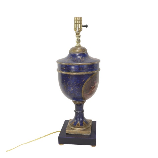 Vintage Hollywood Regency-Style Hand-Painted Seashell Trophy Table Lamps - Pair For Sale - Image 4 of 13