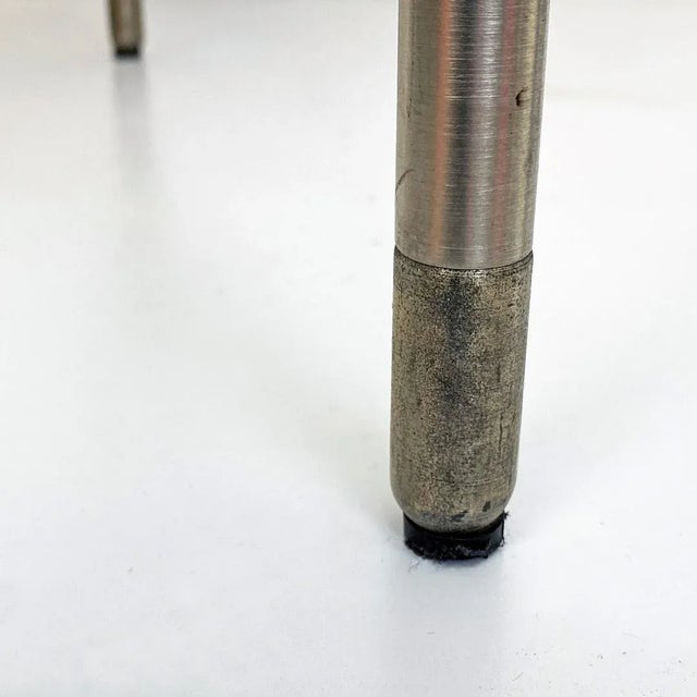 Post Modern Italian Cockpit Shape Leather & Steel Side Chair, 1980s For Sale - Image 13 of 16