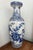 Vintage Hand-Painted Chinoiserie Floor Vase With Blue & White Floral and Avian Motif For Sale - Image 11 of 12