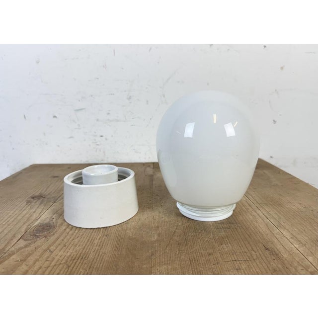 1970s Vintage White Porcelain Ceiling Light, 1970s For Sale - Image 5 of 11