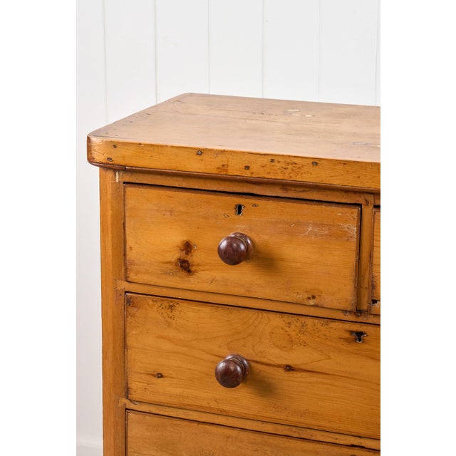 19th Century Pine 2 Over 3 Chest With Wooden Knobs For Sale - Image 4 of 14