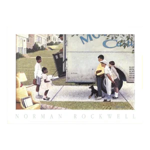 Norman Rockwell 'Moving In' Contemporary White Offset Lithograph