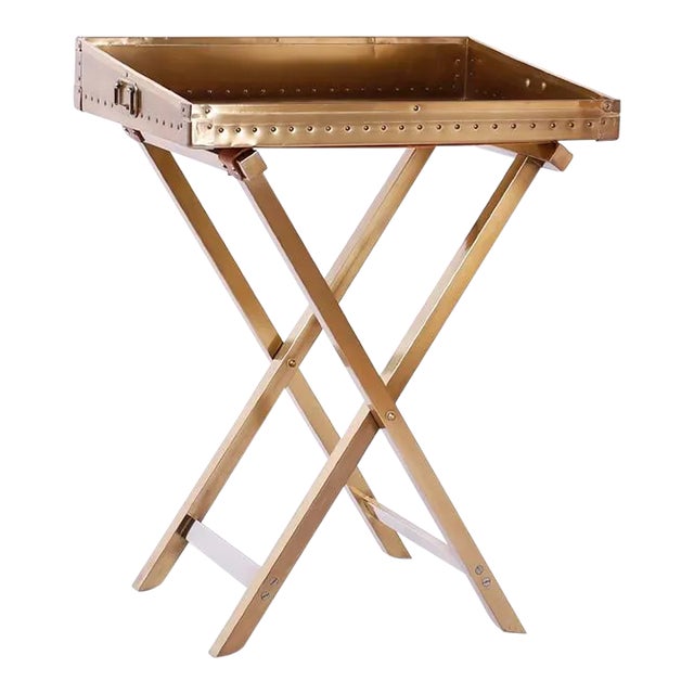 Campaign Style Foldable Bar or Tray For Sale