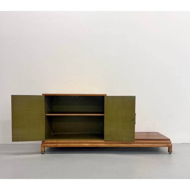 Postmodern Vintage Wooden Platform Credenza For Sale - Image 3 of 7
