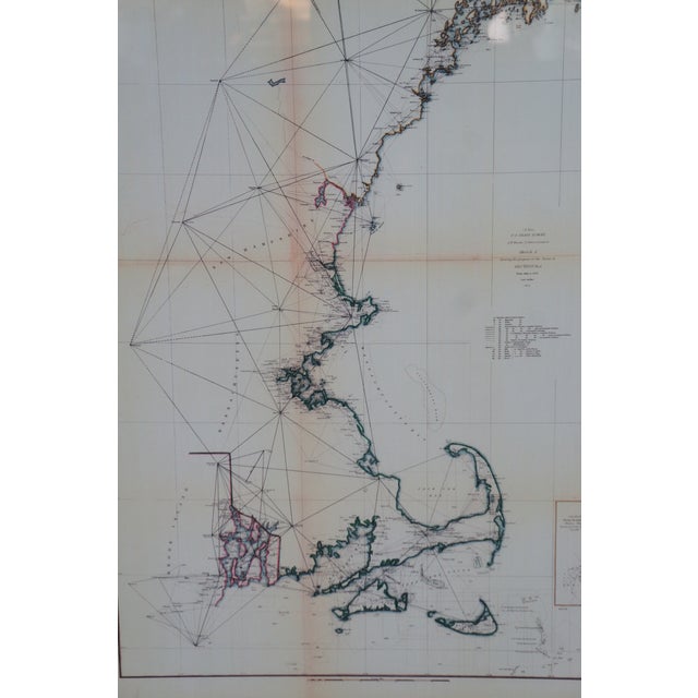 Late 20th Century Soicher Marin American Navigational Chart Survey Map of East Coast For Sale - Image 5 of 13