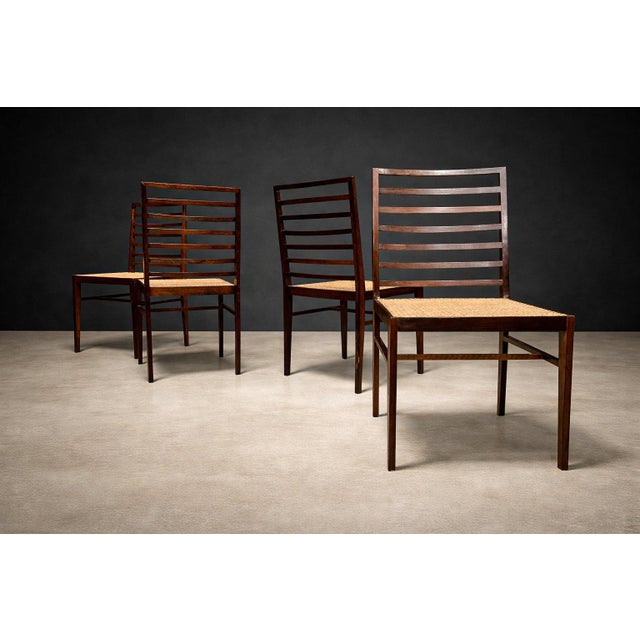 Set of 4 Chairs in Rosewood & Cane, Joaquim Tenreiro, 1950s - Lot 167 For Sale In New York - Image 6 of 12
