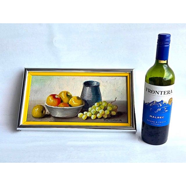 1970s Vintage Still Life Oil Painting, Signed P. Letourneur For Sale - Image 5 of 10