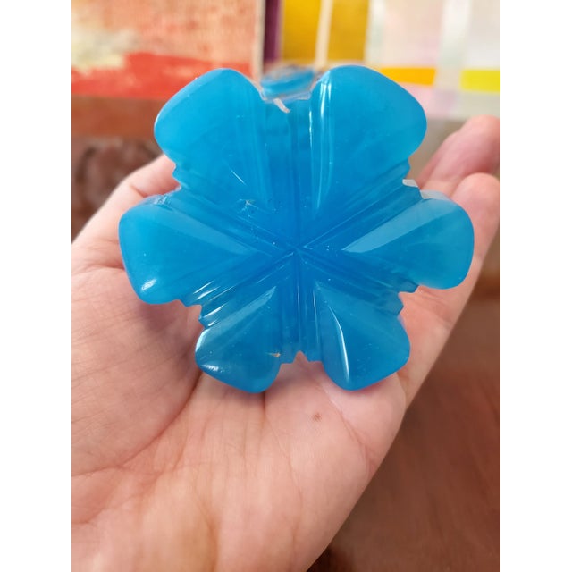 Mid 19th Century Antique Bohemian Glass Opaline Turquoise Enamel Goblet For Sale - Image 5 of 7