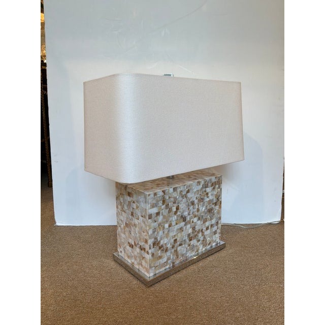2020s Mother of Pearl Mosaic Lamp For Sale - Image 5 of 7